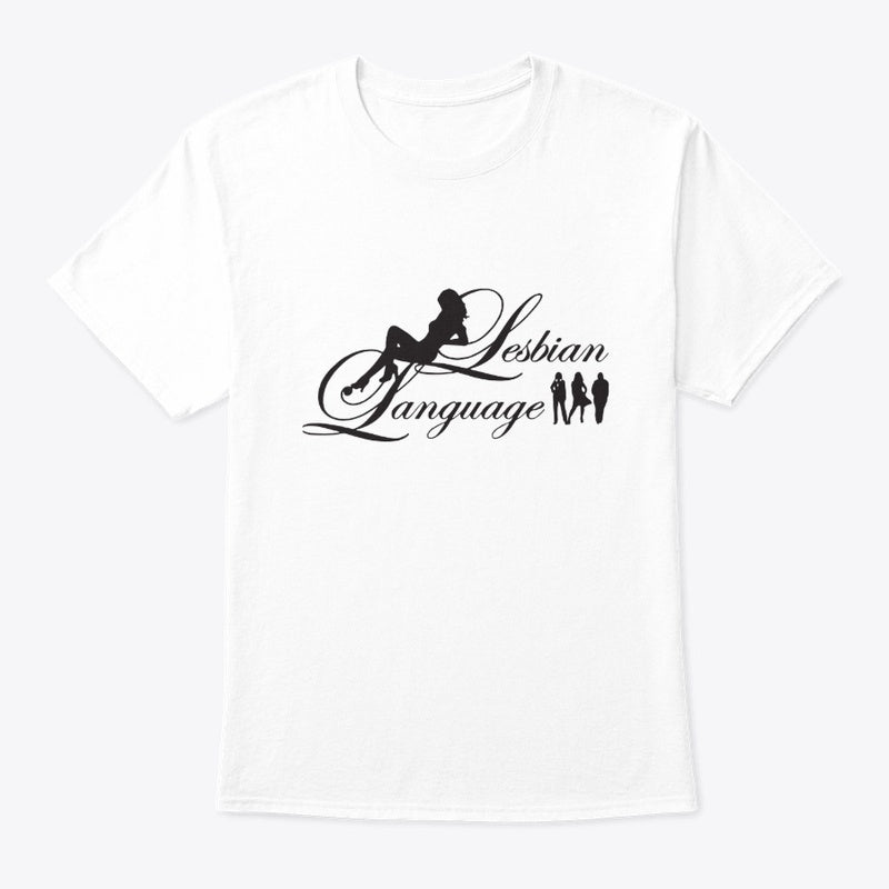 Lesbian Language - Black Font - Fancy Design Classic Crew Neck T-Shirt