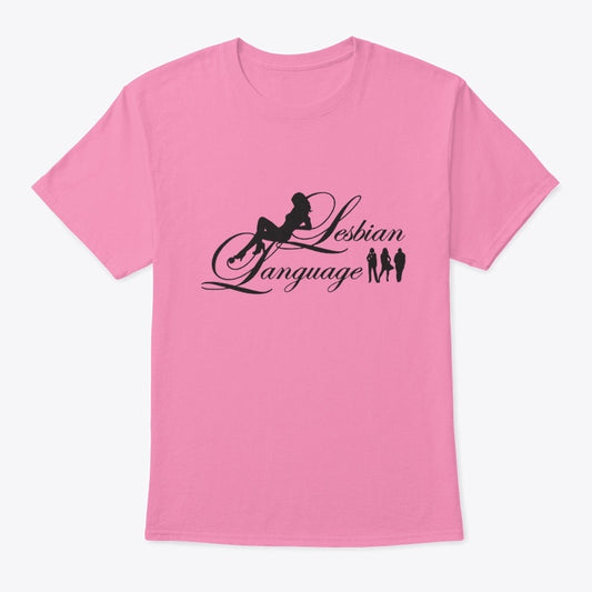 Lesbian Language - Black Font -  Fancy Design Classic Crew Neck T-Shirt