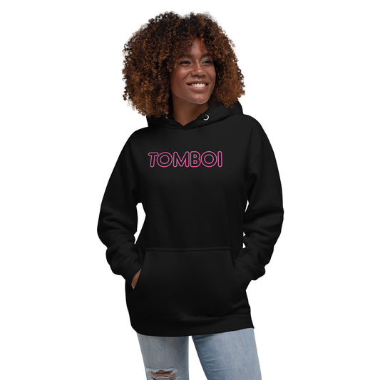 Unisex Hoodie - Pink Font - Tomboi