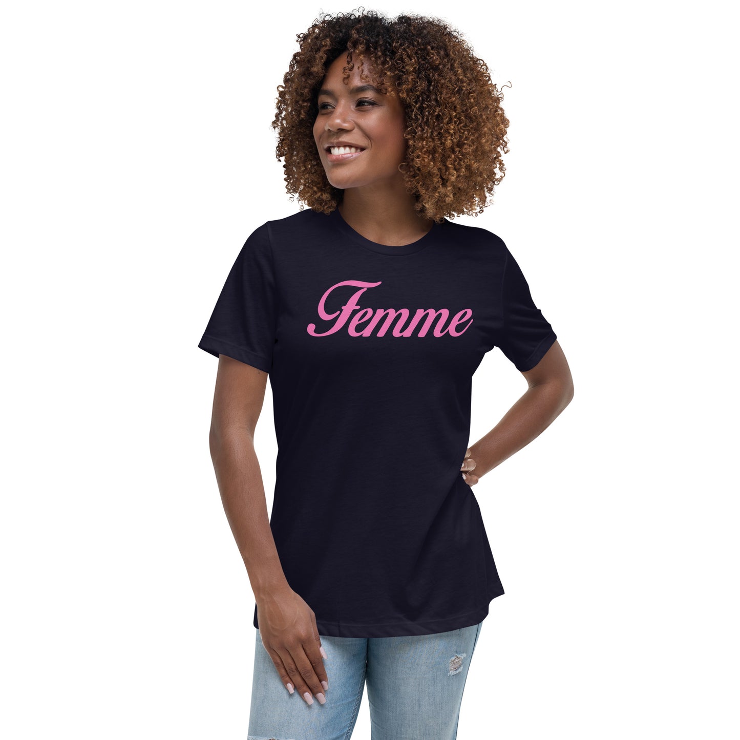 All Femme All Day Merchandise - Pink Font - Next Level 3600 | Premium Ring-Spun Cotton T-Shirt